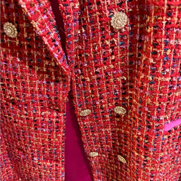 Buffalo David Bitton Women's Red Tweed Blazer - Picture 2 of 4